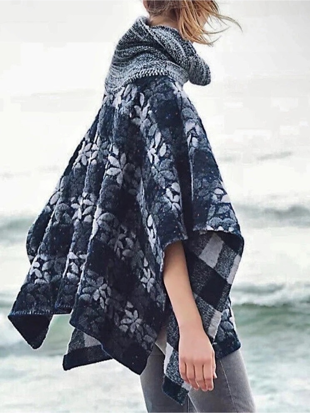 NWT Anthropologie Wintertide Reversible Poncho